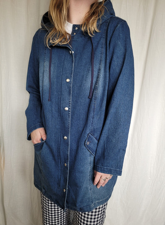 🌿 The Quiet Water - vintage long denim coat - size L