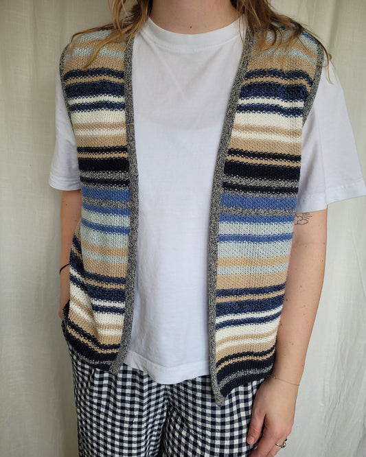 ⚓ Seaside Layer - vintage knitted striped gilet - size M/L