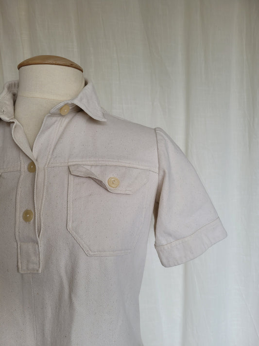 🌿 Windwashed Spring - vintage light colored denim dress - size S/M