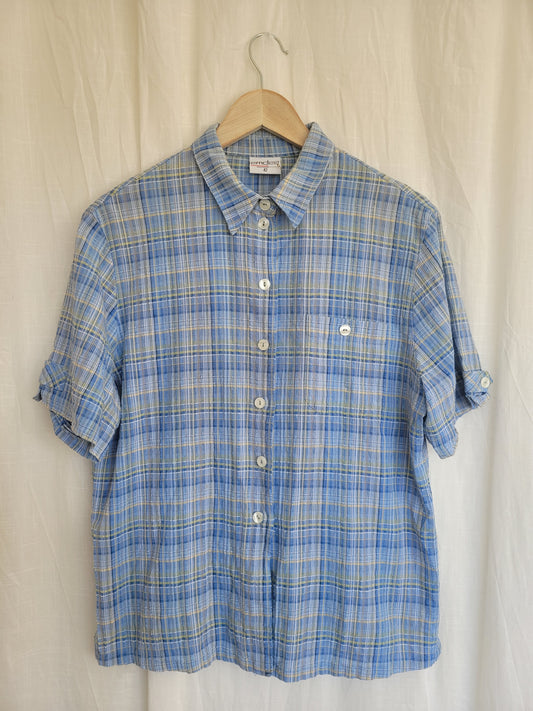 🌤️ Morning Light - vintage checkered blouse - size M/L