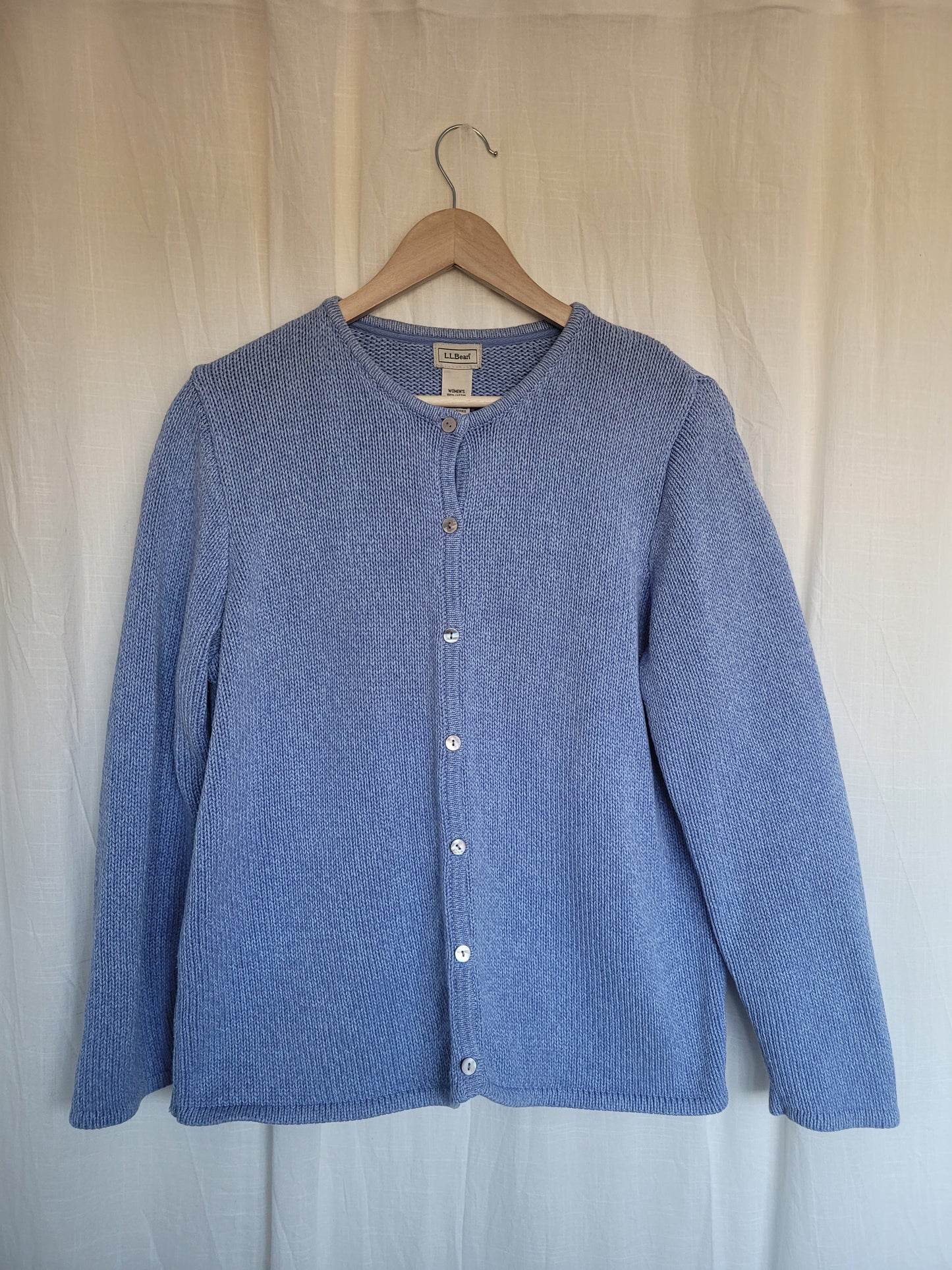 💙 Coastal Morning - light blue cotton cardigan by L.L. Bean - size XL