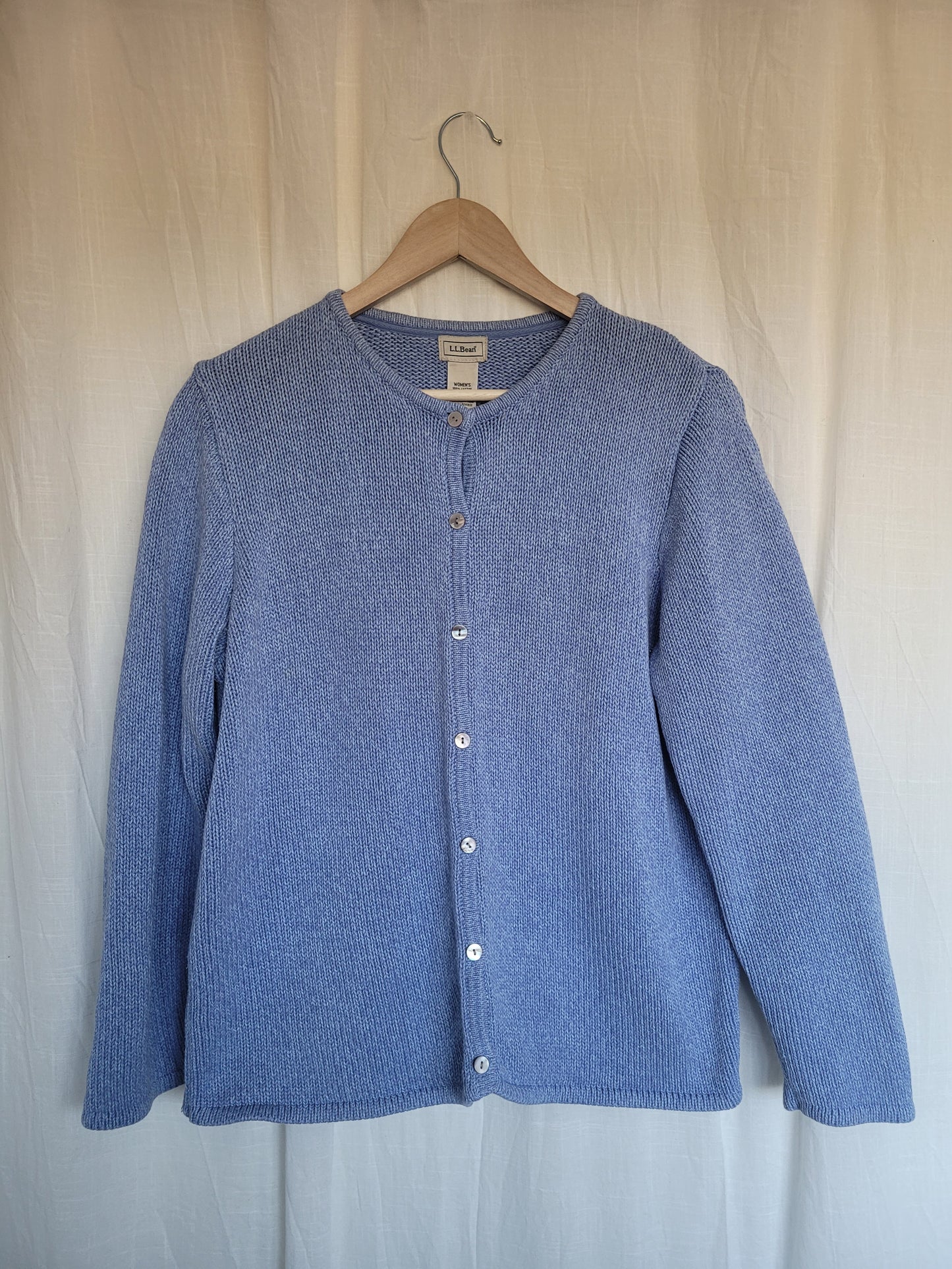 💙 Coastal Morning - light blue cotton cardigan by L.L. Bean - size XL