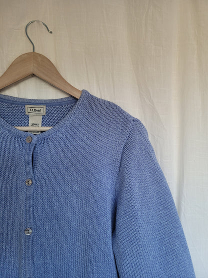 💙 Coastal Morning - light blue cotton cardigan by L.L. Bean - size XL