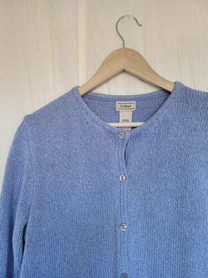 💙 Coastal Morning - light blue cotton cardigan by L.L. Bean - size XL