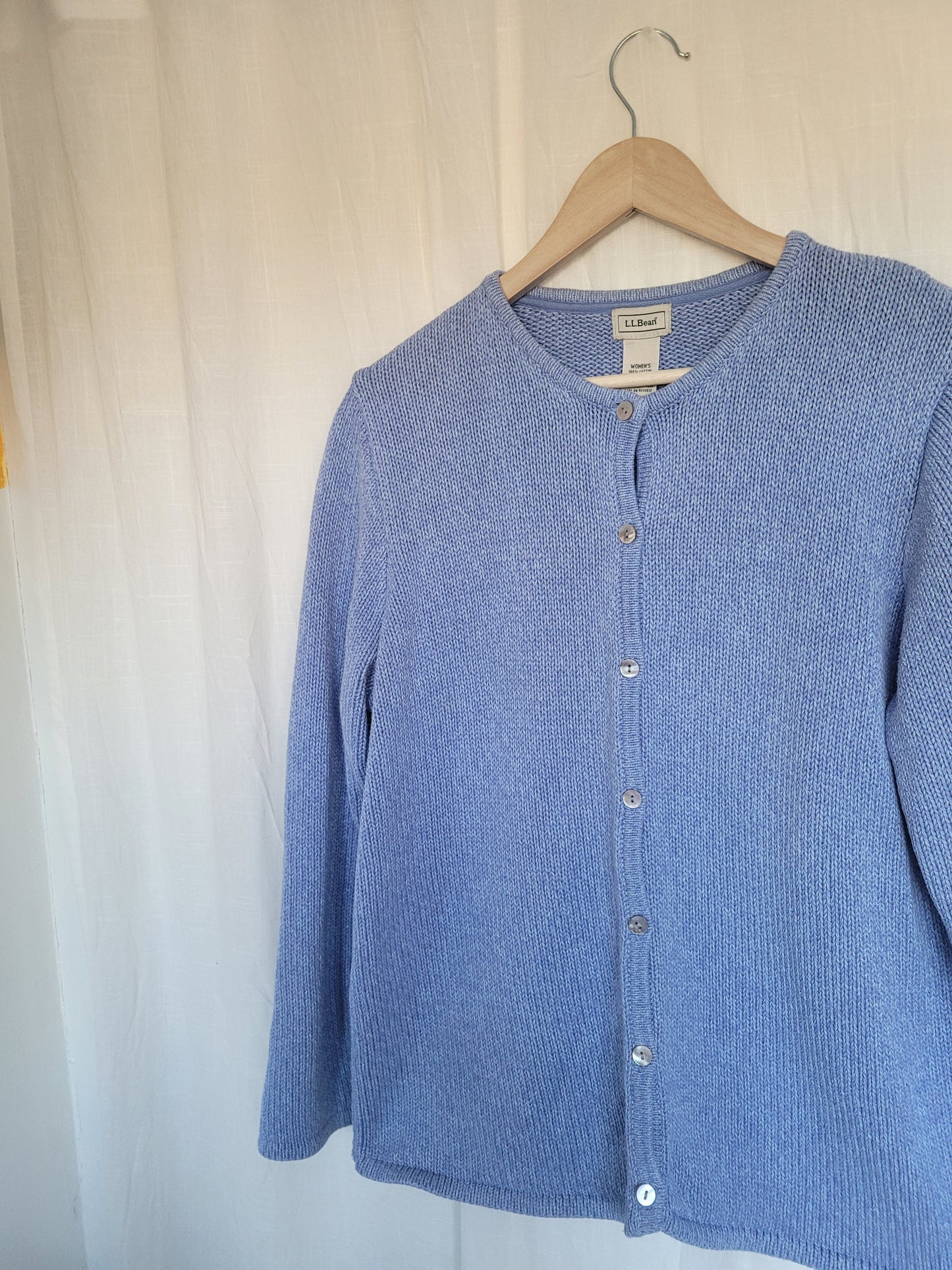 💙 Coastal Morning - light blue cotton cardigan by L.L. Bean - size XL