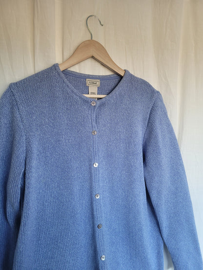 💙 Coastal Morning - light blue cotton cardigan by L.L. Bean - size XL