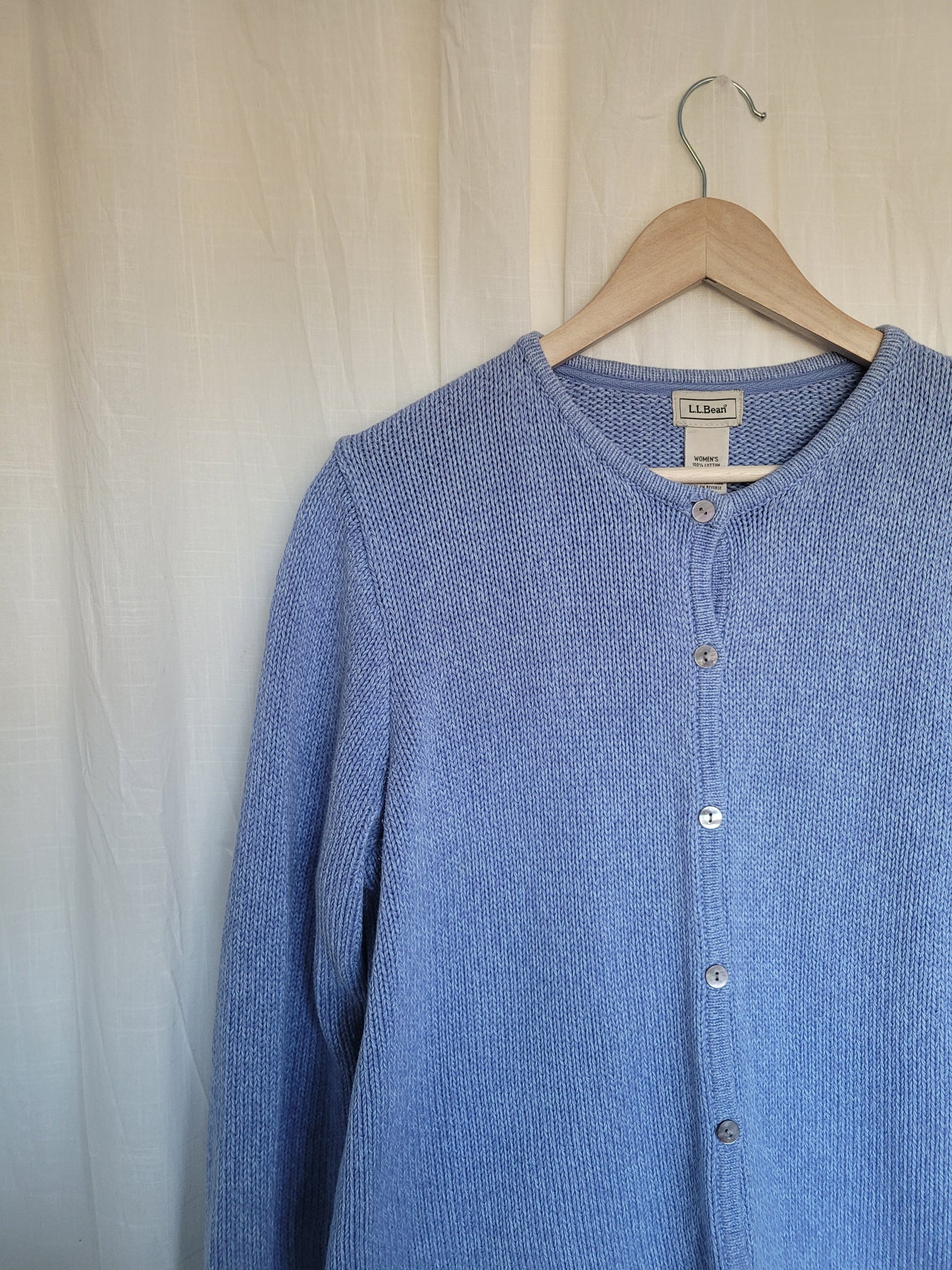 💙 Coastal Morning - light blue cotton cardigan by L.L. Bean - size XL