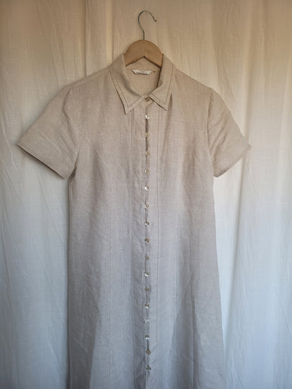 🌊 Soft Breeze - vintage linen dress with buttons (Perfectly Imperfect)  - size M/L