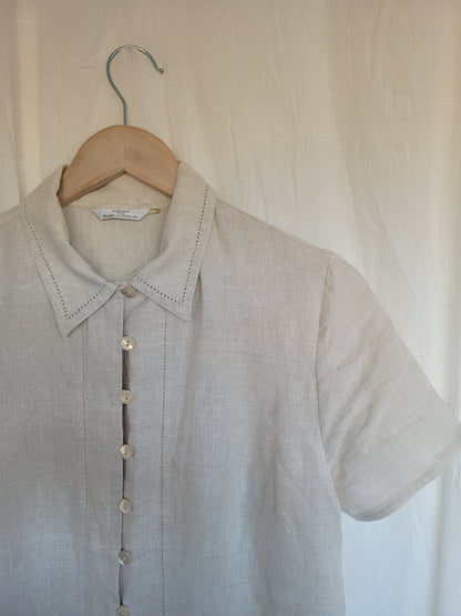🌊 Soft Breeze - vintage linen dress with buttons (Perfectly Imperfect)  - size M/L