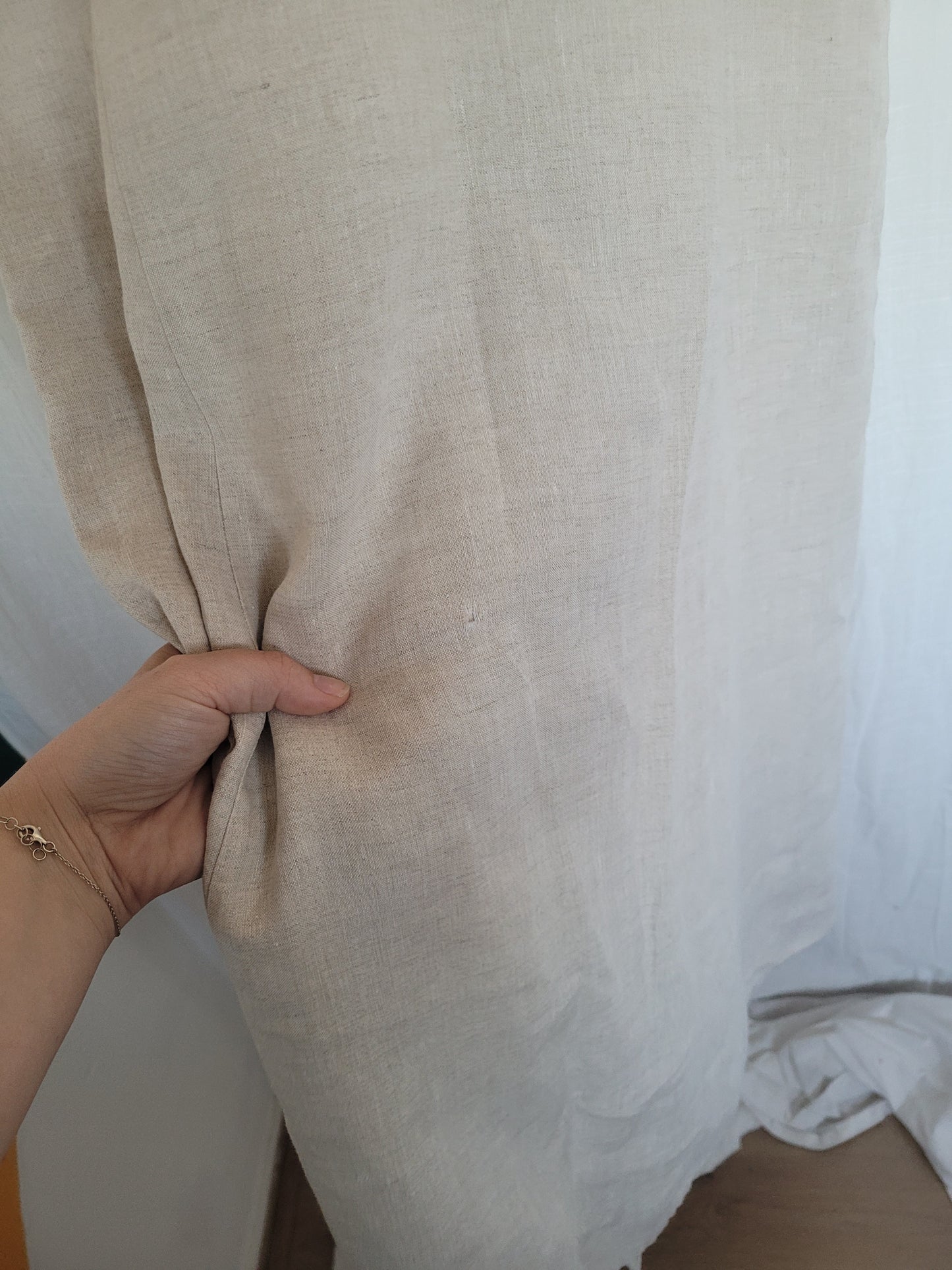 🌊 Soft Breeze - vintage linen dress with buttons (Perfectly Imperfect)  - size M/L