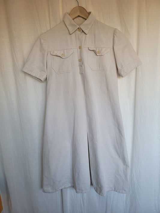 🌿 Windwashed Spring - vintage light colored denim dress - size S/M