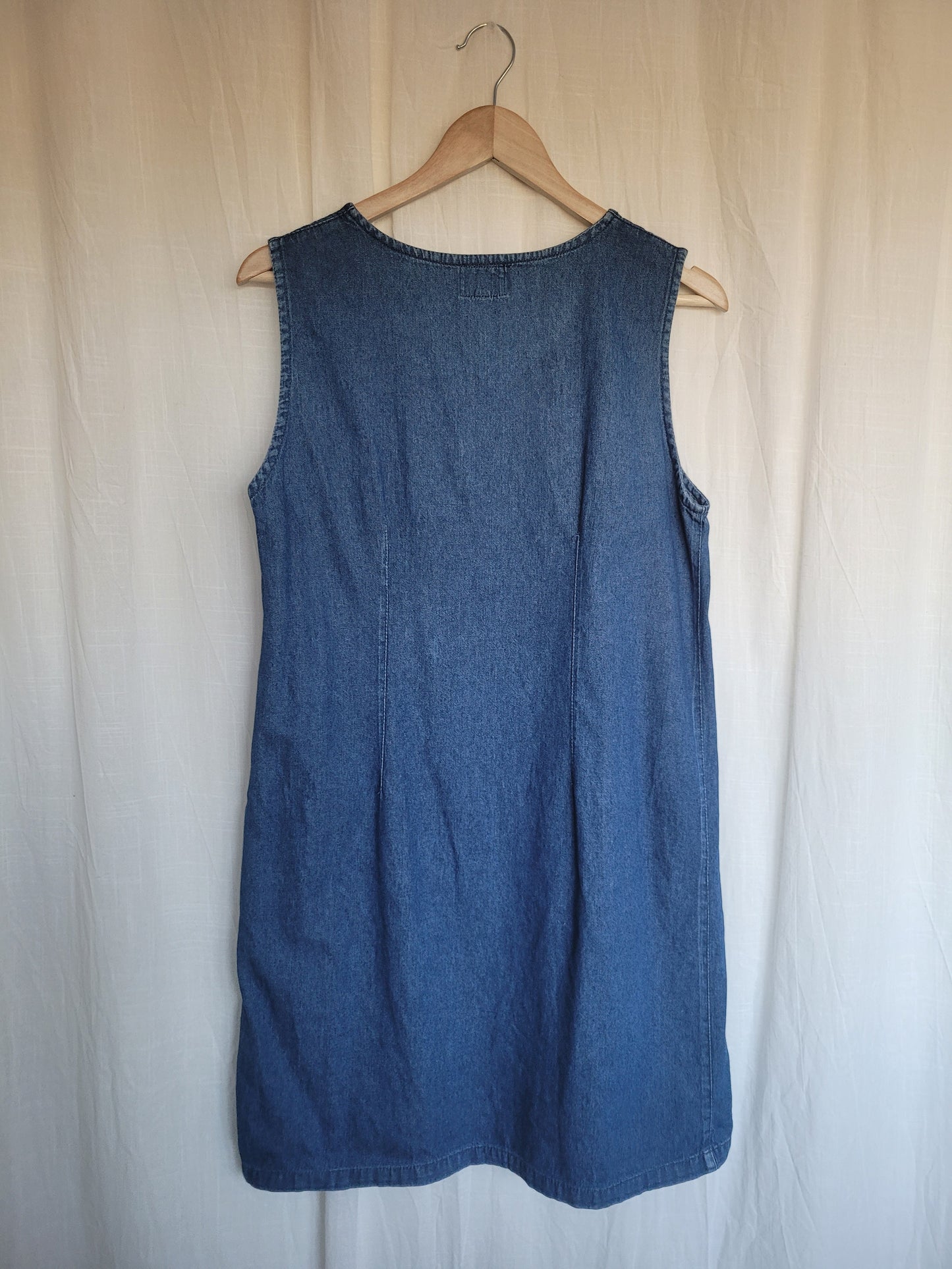 ⚓ The Dockside - vintage denim dress with embroidered details - size M