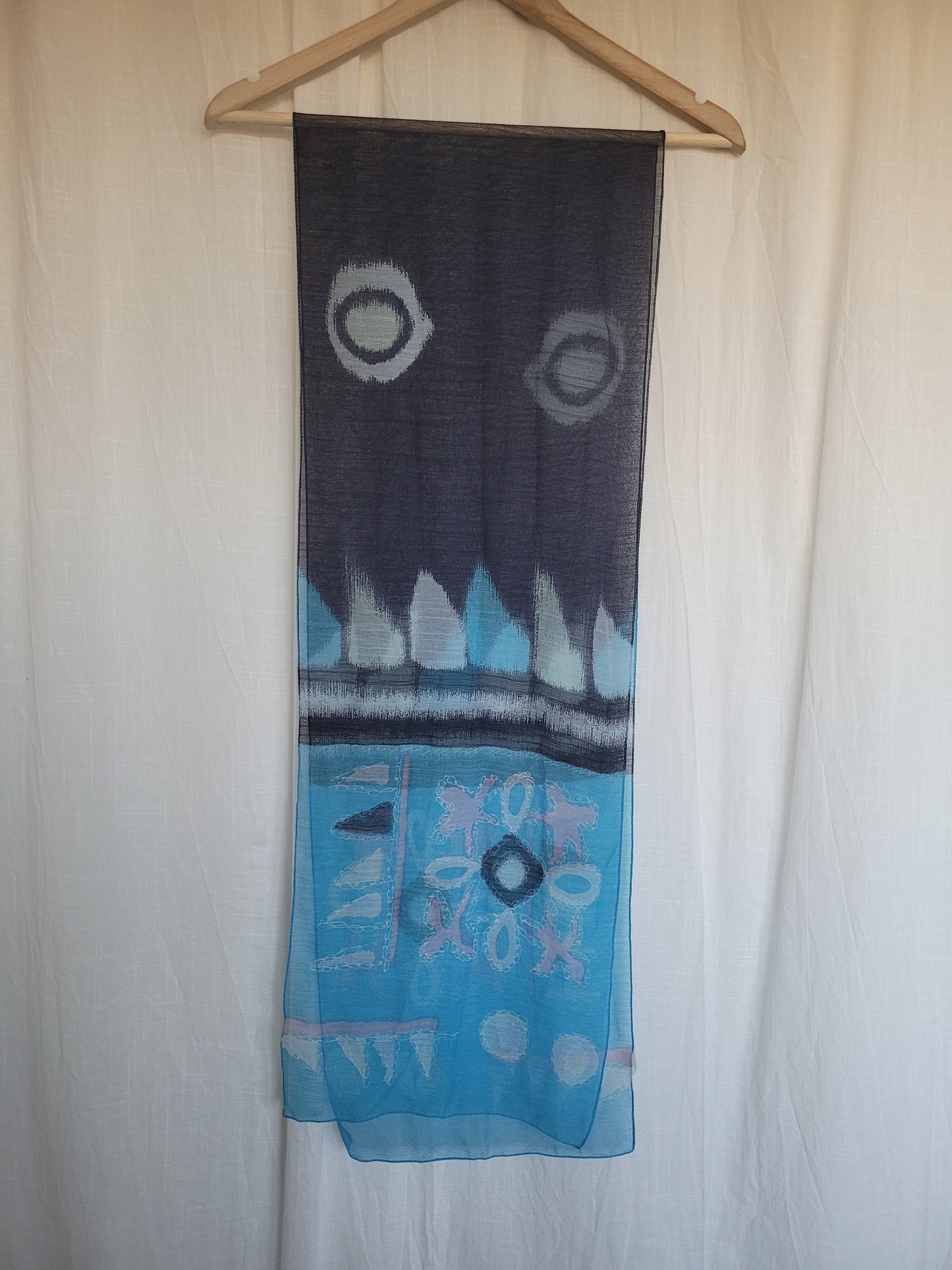 🌬️ Wind Drift - vintage seetrough blue scarf