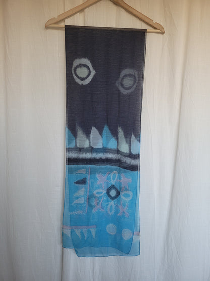 🌬️ Wind Drift - vintage seetrough blue scarf