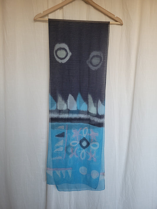🌬️ Wind Drift - vintage seetrough blue scarf