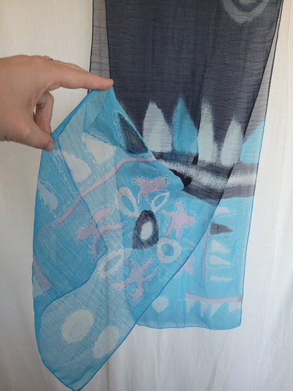 🌬️ Wind Drift - vintage seetrough blue scarf