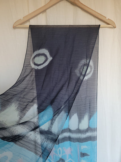 🌬️ Wind Drift - vintage seetrough blue scarf