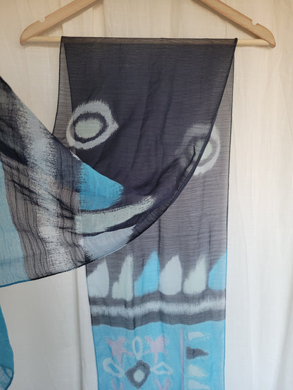 🌬️ Wind Drift - vintage seetrough blue scarf