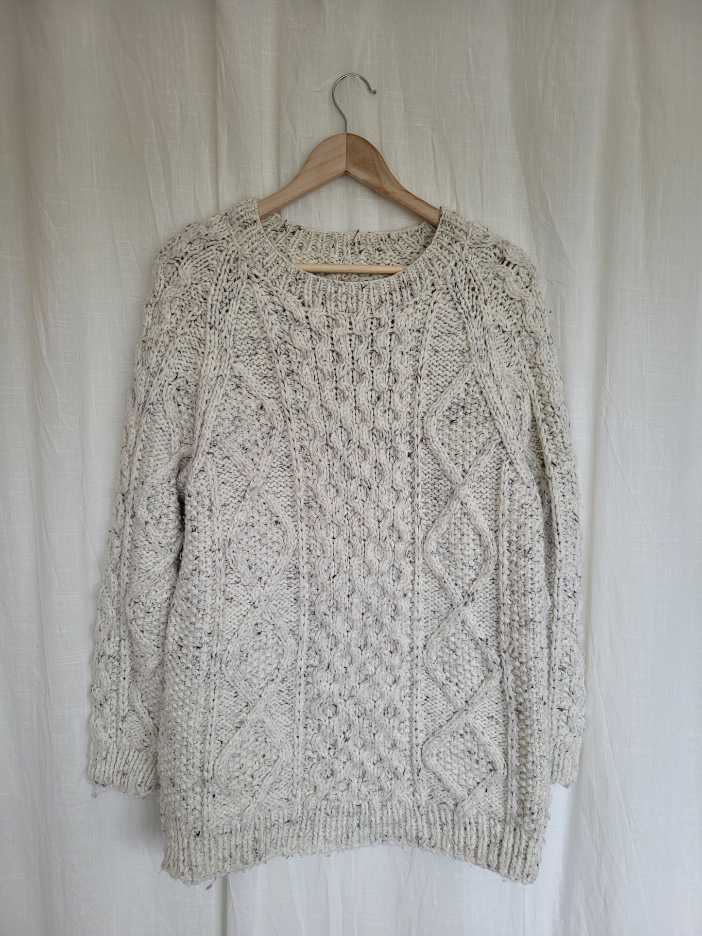 🤍 The Fisherman's Dream - handknitted cable sweater - size L