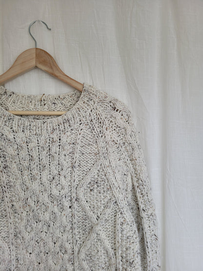 🤍 The Fisherman's Dream - handknitted cable sweater - size L