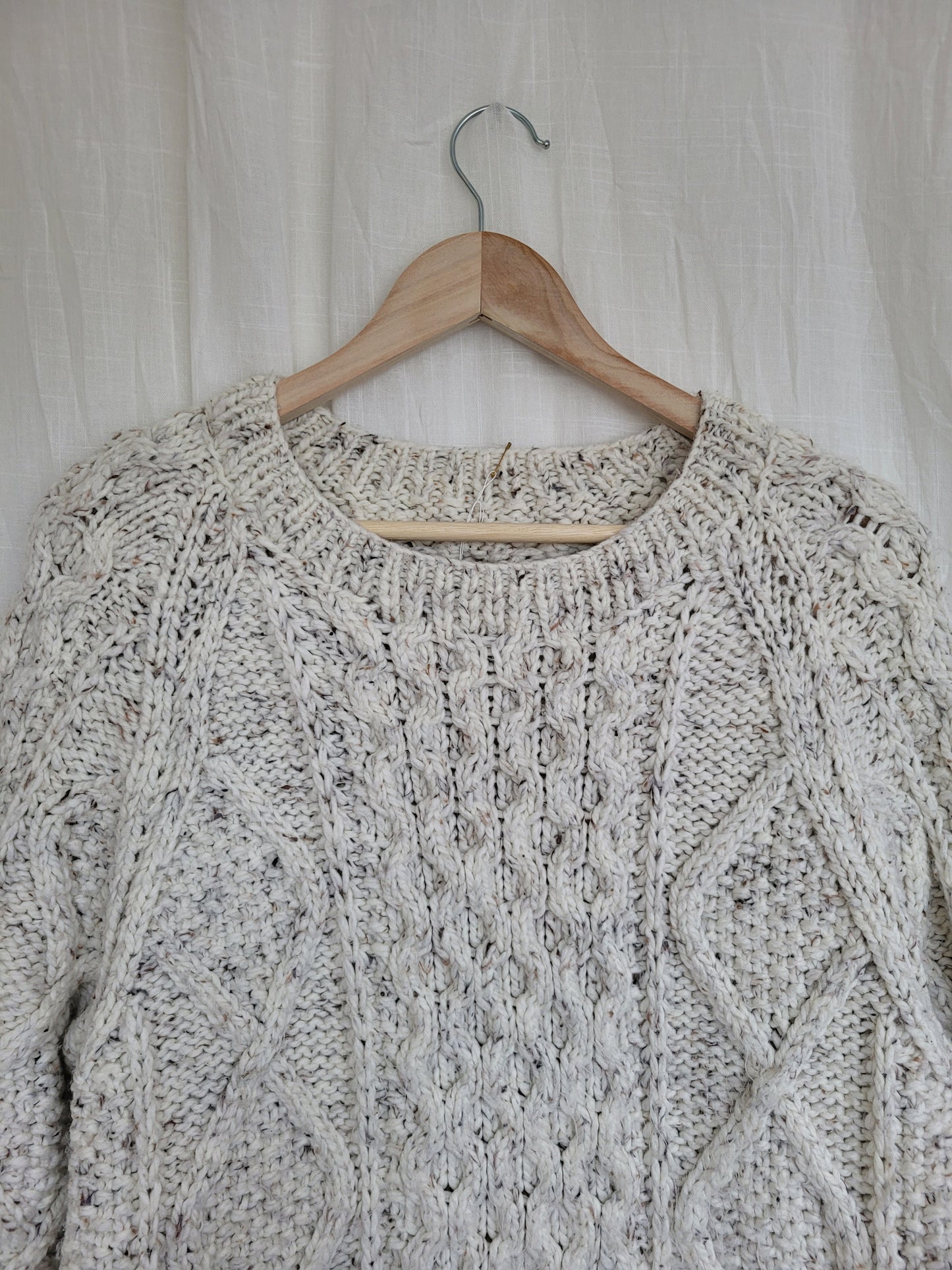 🤍 The Fisherman's Dream - handknitted cable sweater - size L