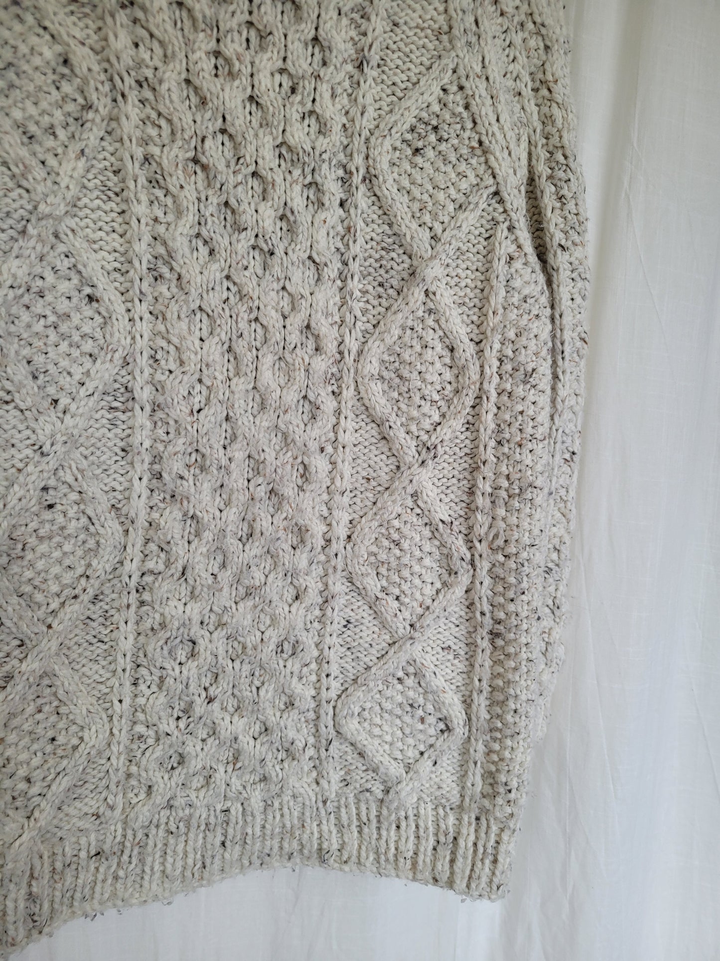 🤍 The Fisherman's Dream - handknitted cable sweater - size L