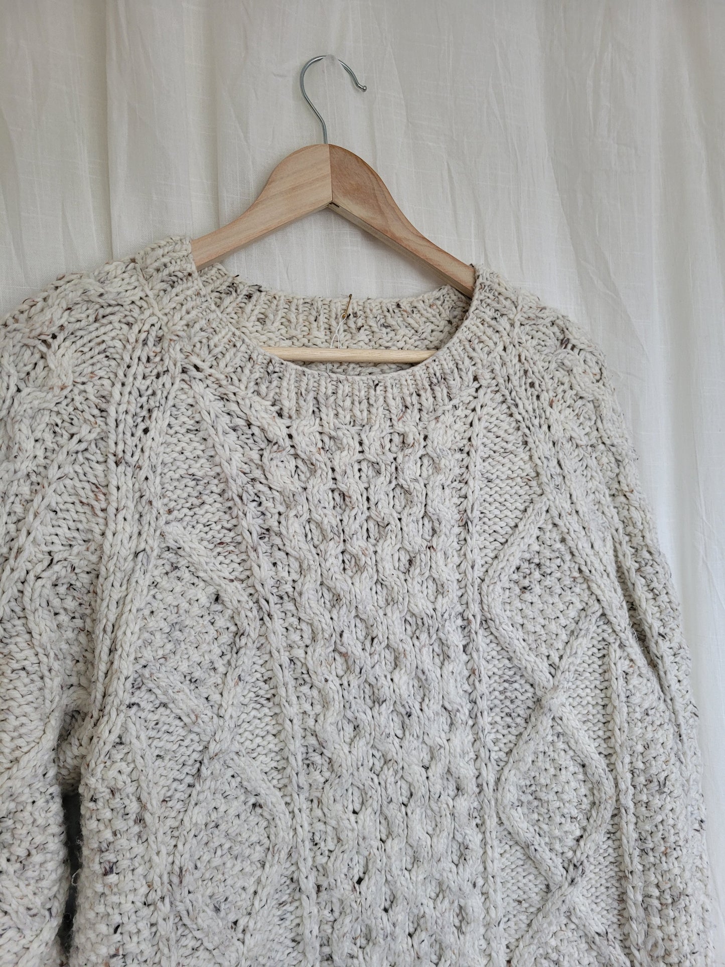 🤍 The Fisherman's Dream - handknitted cable sweater - size L