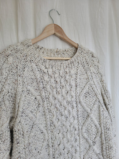🤍 The Fisherman's Dream - handknitted cable sweater - size L