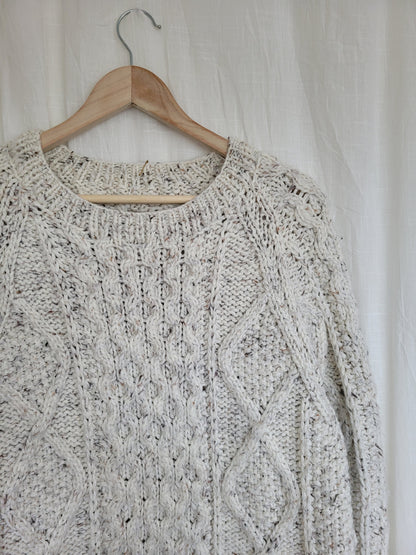 🤍 The Fisherman's Dream - handknitted cable sweater - size L