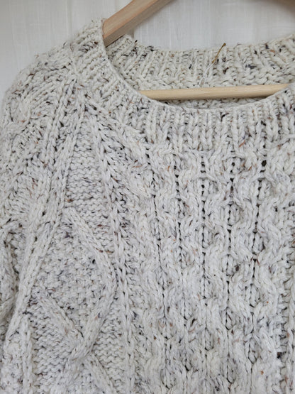 🤍 The Fisherman's Dream - handknitted cable sweater - size L
