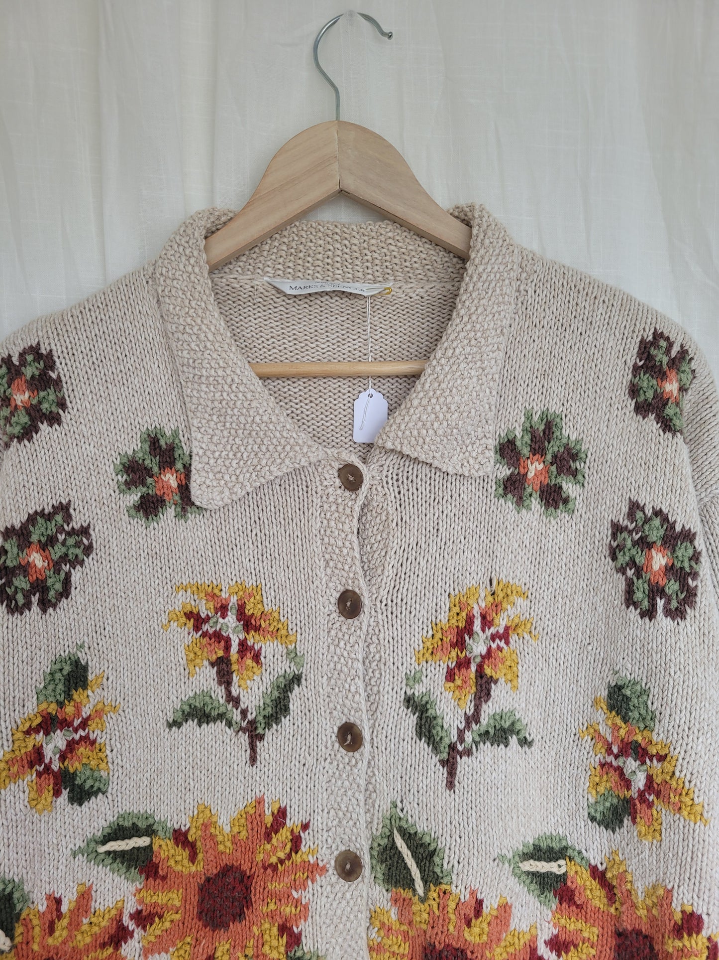 🌼 Sunflower Glow - vintage sunflower cardigan - size M/L