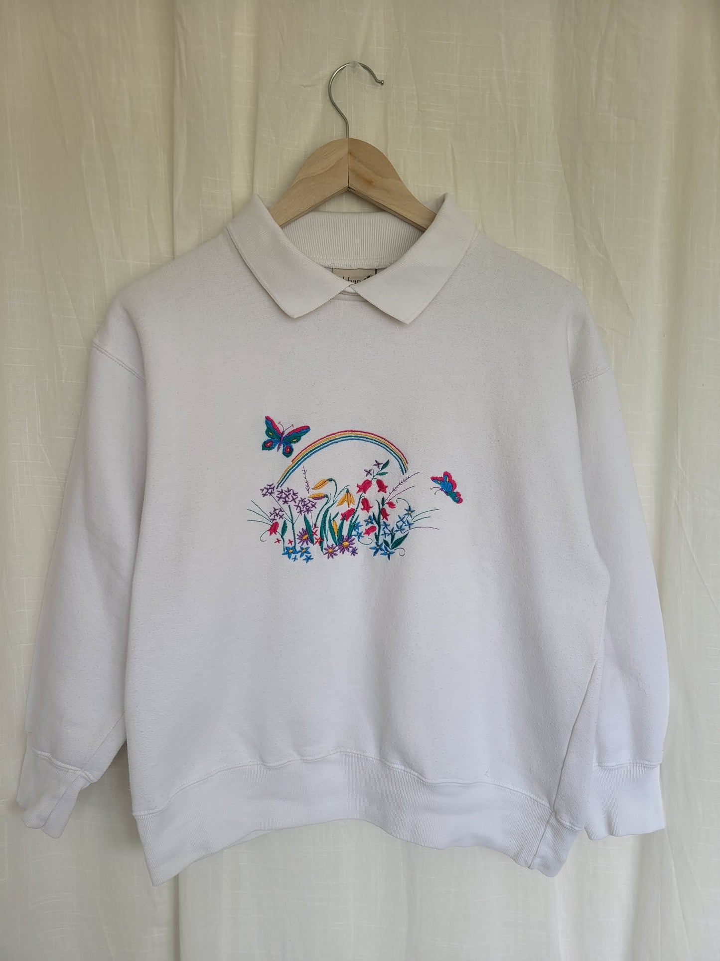 🌸 Bloom & Flutter - vintage Tulchan crewneck sweater with embroidered details - size S