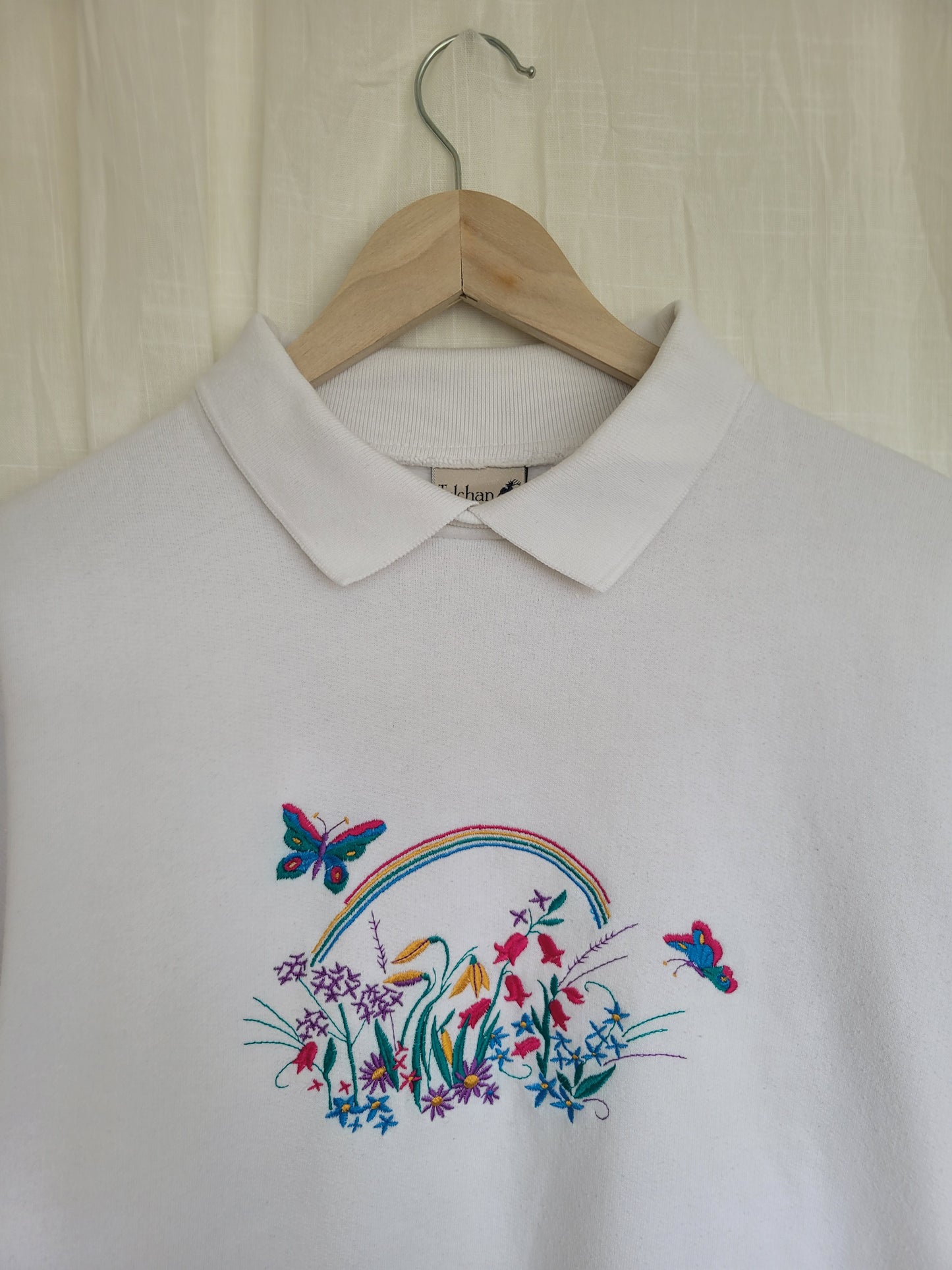 🌸 Bloom & Flutter - vintage Tulchan crewneck sweater with embroidered details - size S