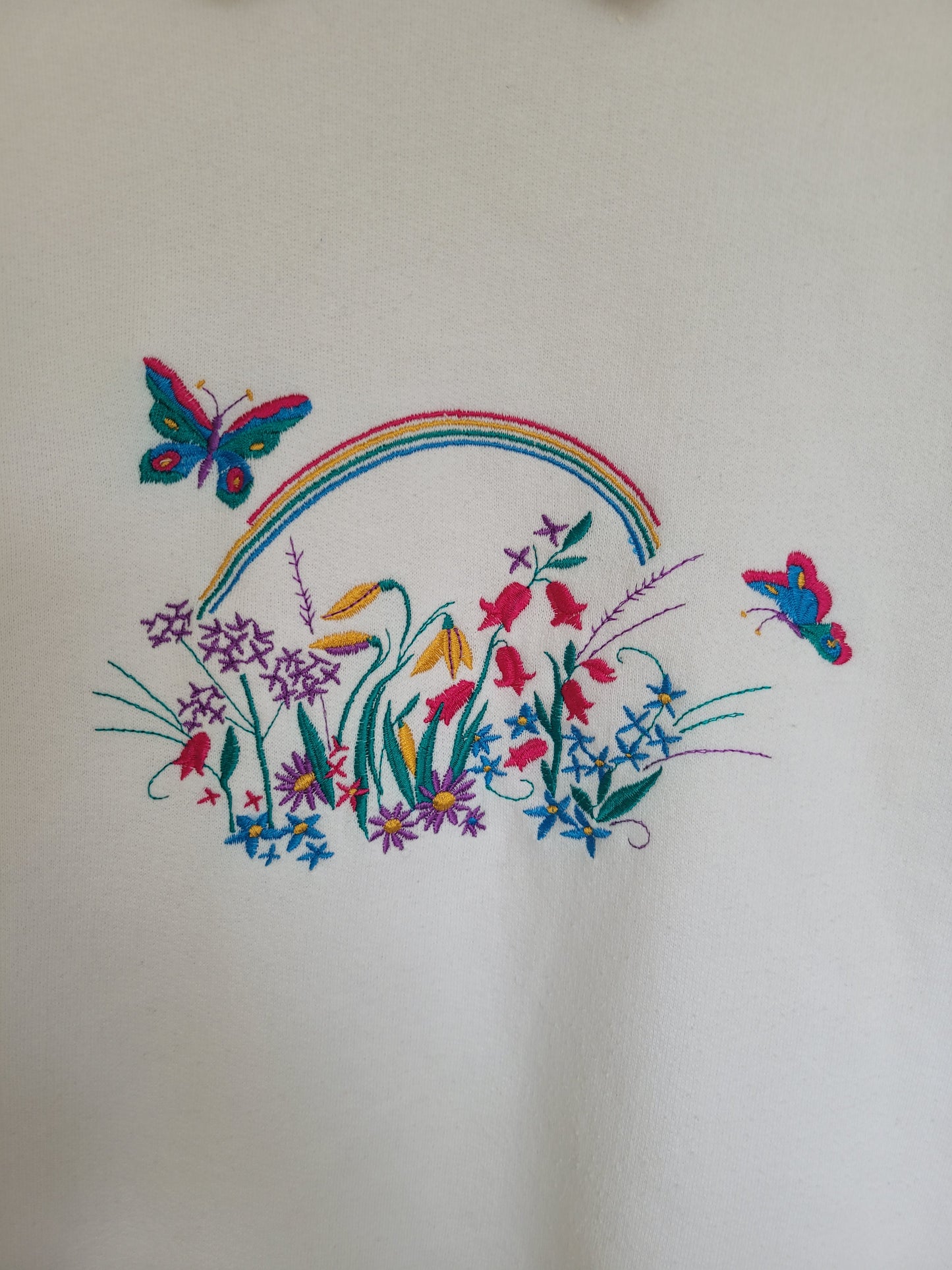 🌸 Bloom & Flutter - vintage Tulchan crewneck sweater with embroidered details - size S