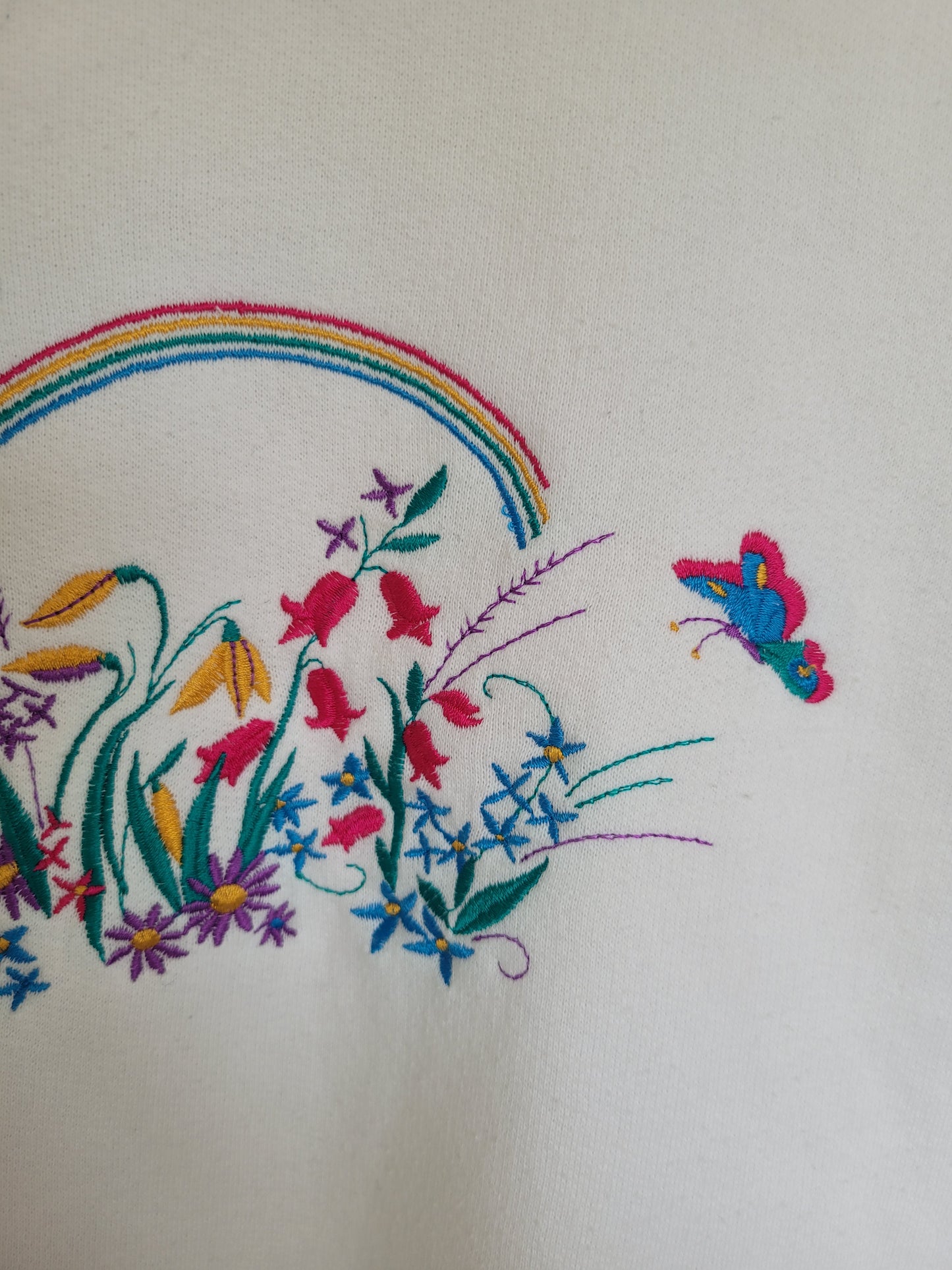 🌸 Bloom & Flutter - vintage Tulchan crewneck sweater with embroidered details - size S