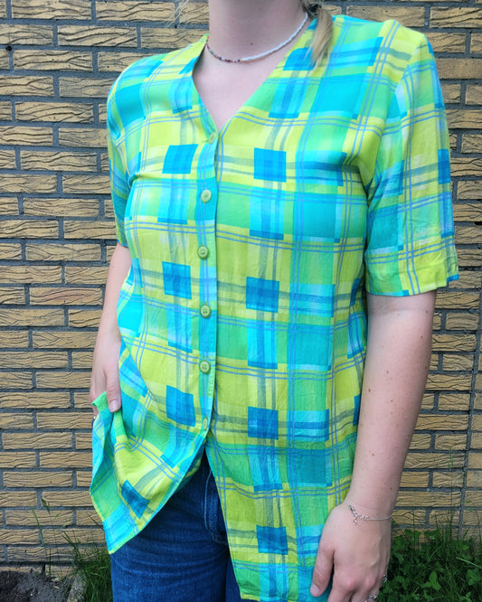 🌿 The Joyful Pattern - vintage colorful blouse - size M/L