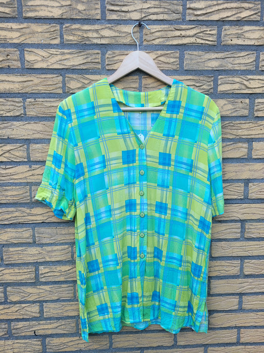 🌿 The Joyful Pattern - vintage colorful blouse - size M/L