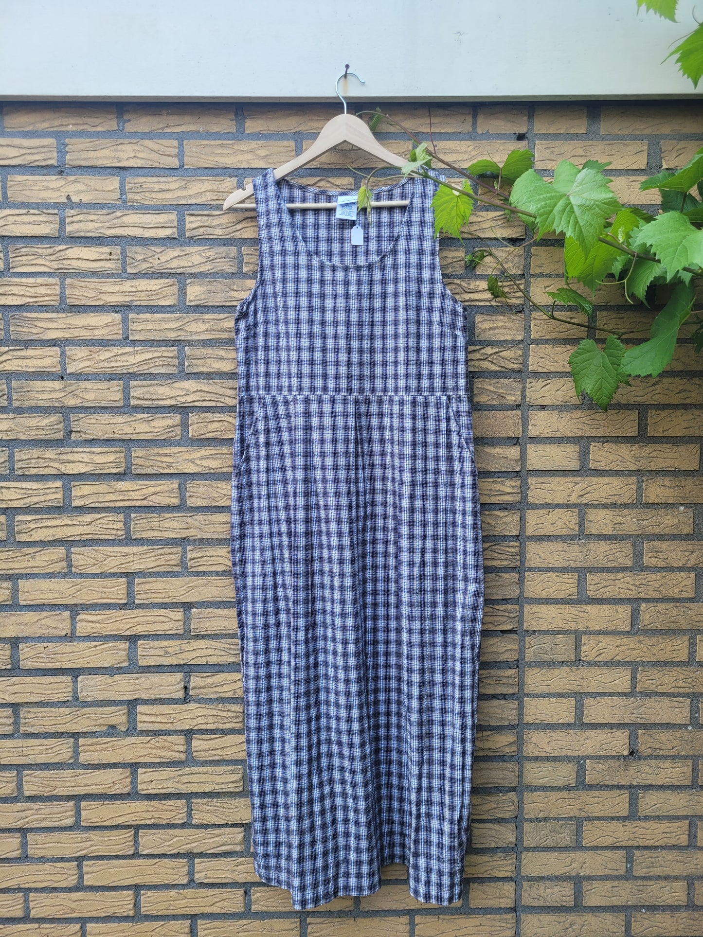 🌾 The Country Lane - vintage checkered long dress - size S
