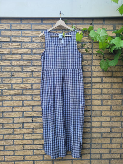 🌾 The Country Lane - vintage checkered long dress - size S