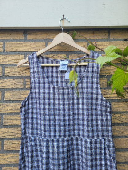 🌾 The Country Lane - vintage checkered long dress - size S