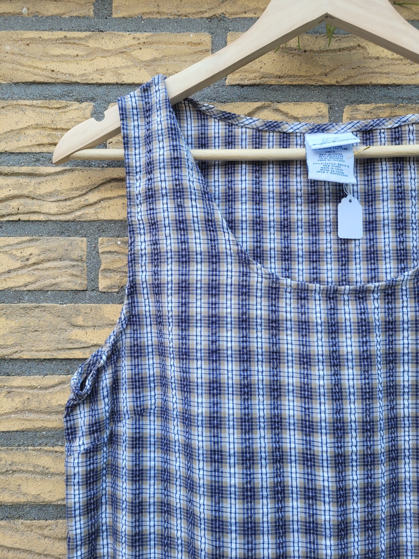 🌾 The Country Lane - vintage checkered long dress - size S