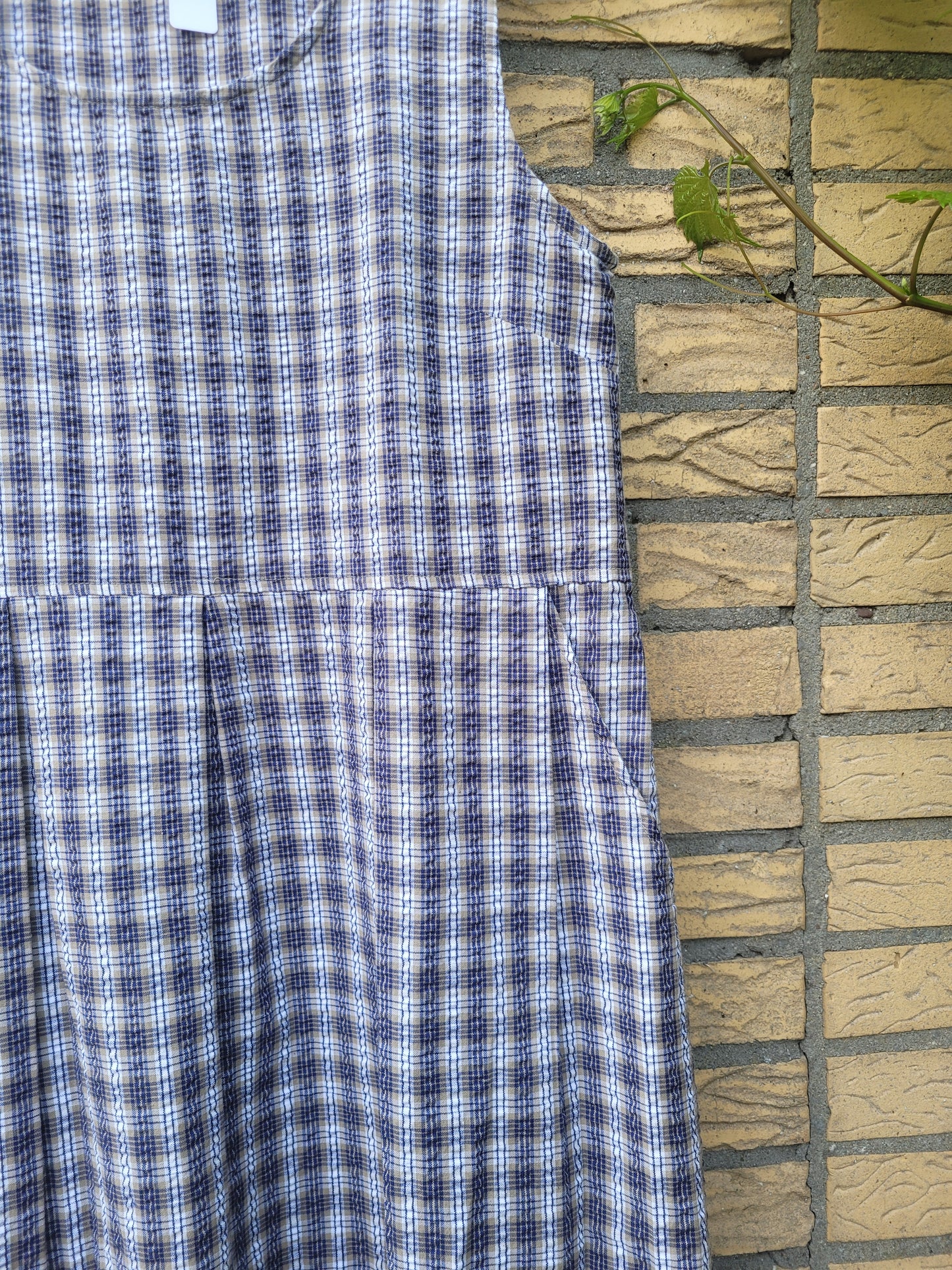 🌾 The Country Lane - vintage checkered long dress - size S