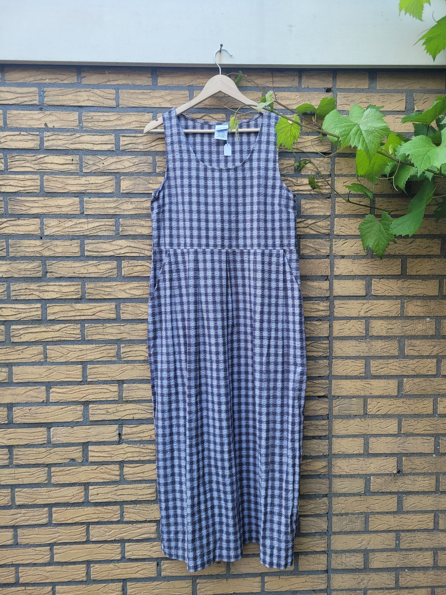 🌾 The Country Lane - vintage checkered long dress - size S