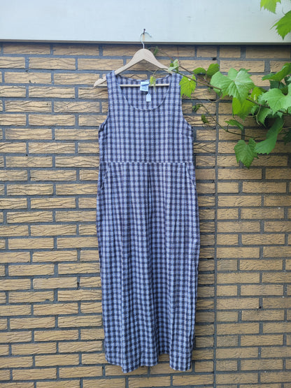 🌾 The Country Lane - vintage checkered long dress - size S