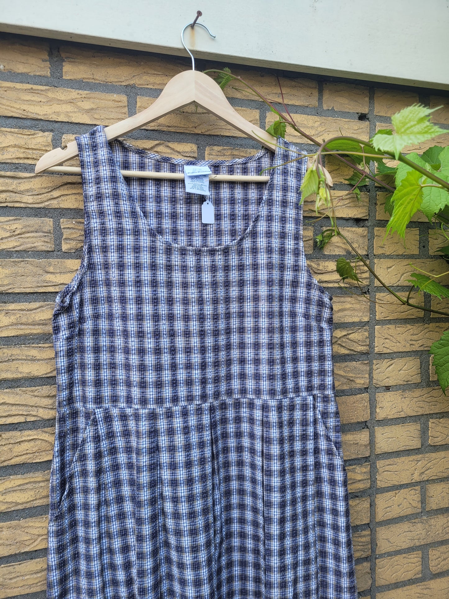 🌾 The Country Lane - vintage checkered long dress - size S