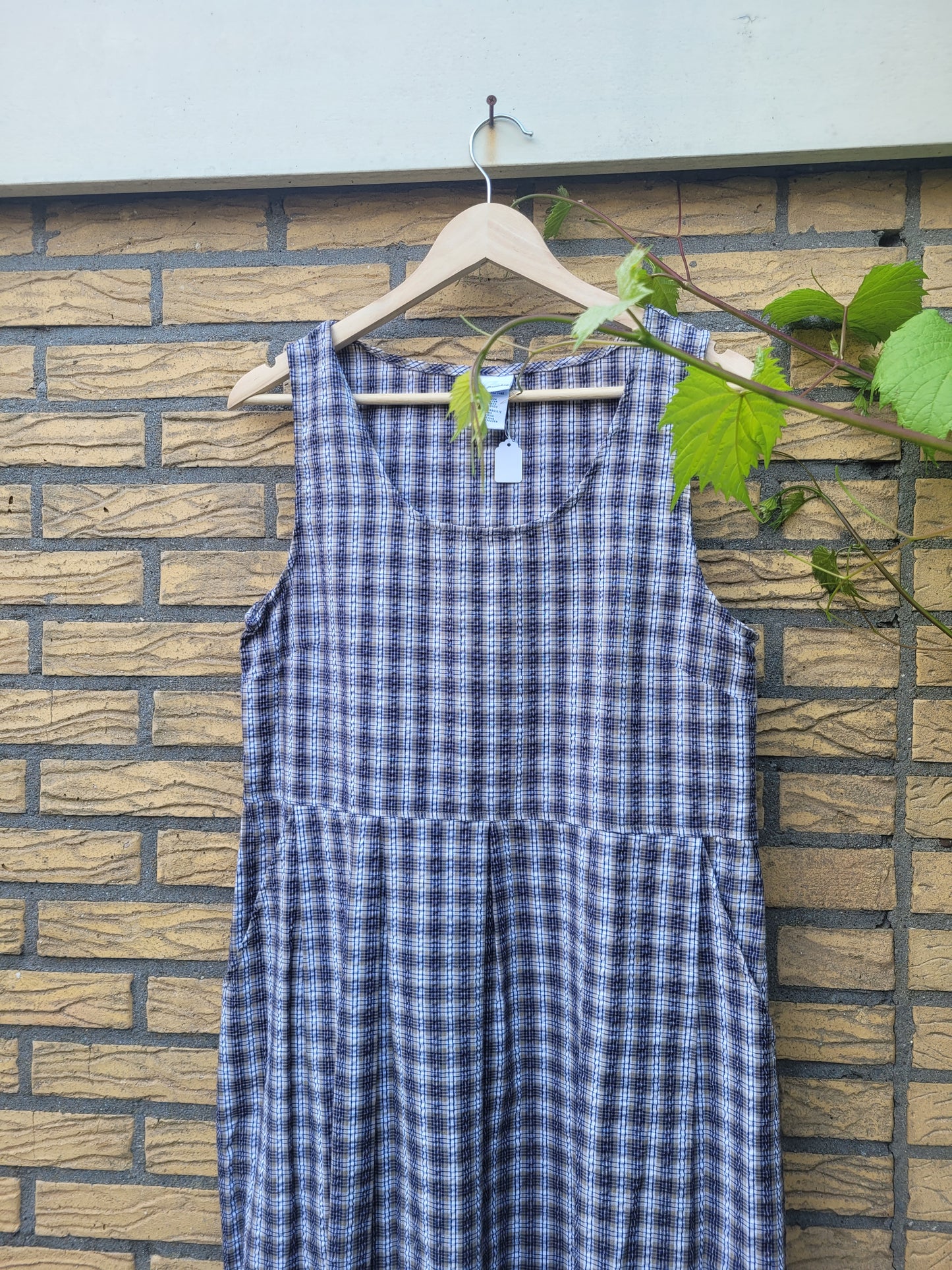 🌾 The Country Lane - vintage checkered long dress - size S
