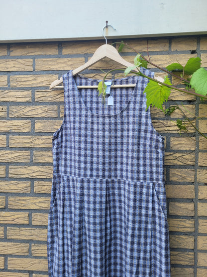 🌾 The Country Lane - vintage checkered long dress - size S