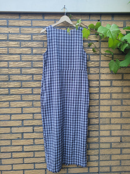 🌾 The Country Lane - vintage checkered long dress - size S