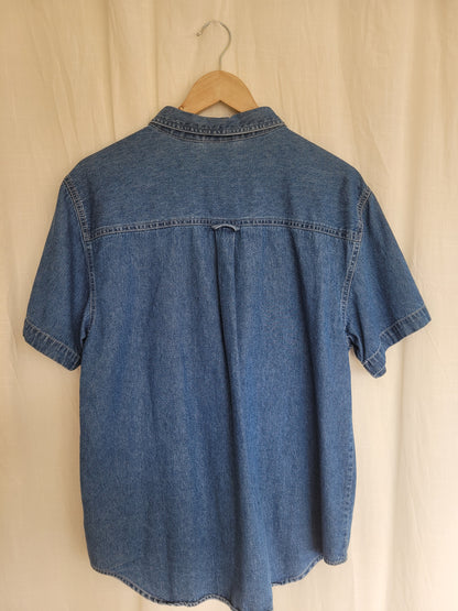 🍉 The Gardener's Favourite - vintage denim shirt with embroidered details - size L