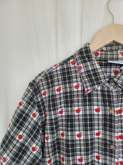 🍎 An Apple a Day... - vintage checked blouse with apple pattern - size XL